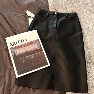 NWT Black Faux Leather Skirt Size 8